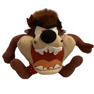 Vtg Looney Tunes Tasmanian Devil Plush Toy Red Heart Boxers 8” Stuffed Animal
